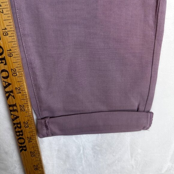 Cosmic Blue Love Womens Organic Chino Pants Sz 31Shadow Rose cuffed Straight Cut - Picture 7 of 10